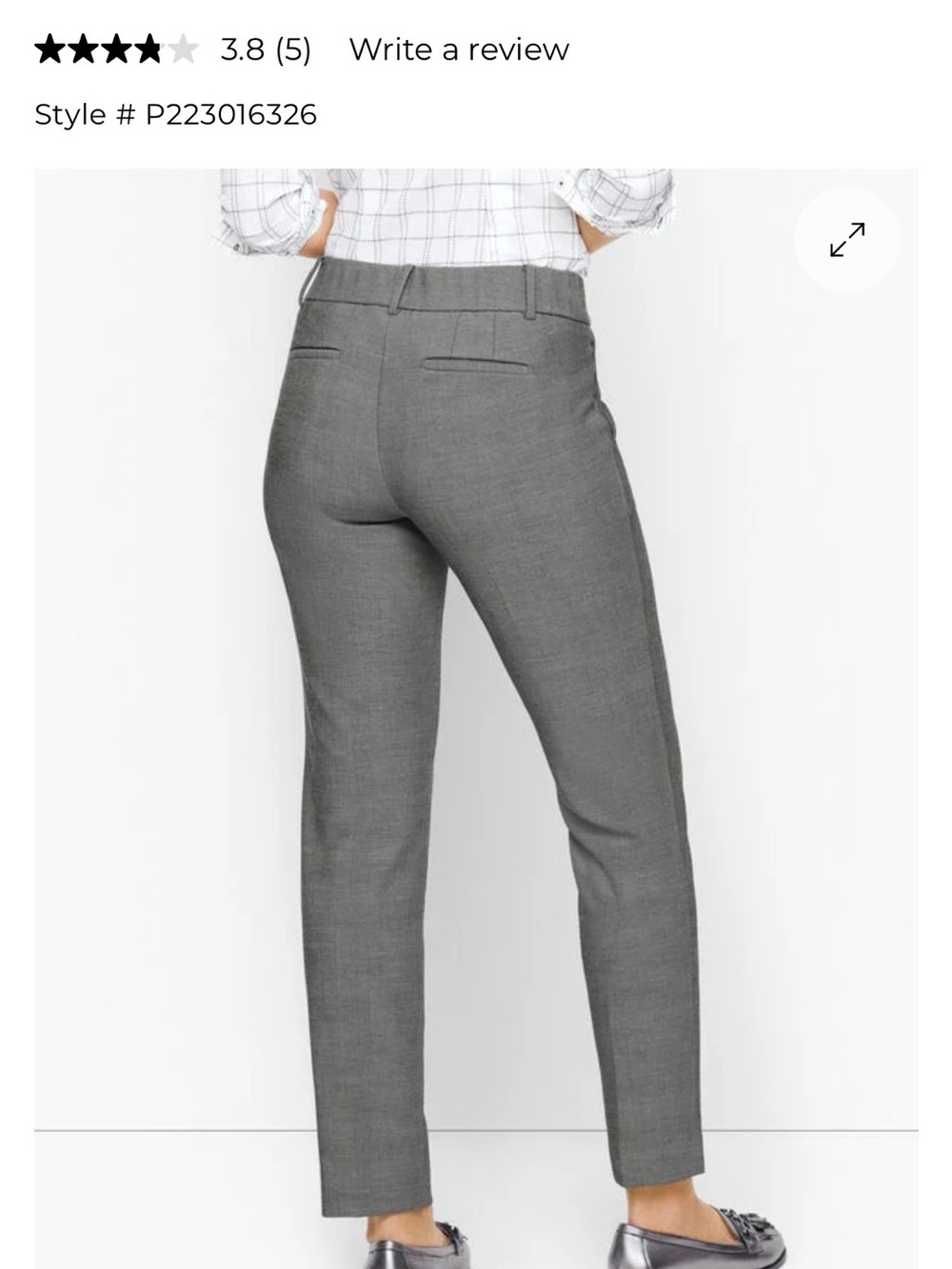 Talbots Hampshire 8P Ankle Gray Tailored Trousers, EUC